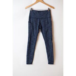 ODODOS Navy Blue High Waist Elastic Band Yoga Gym Workout Leggings Pants Size S